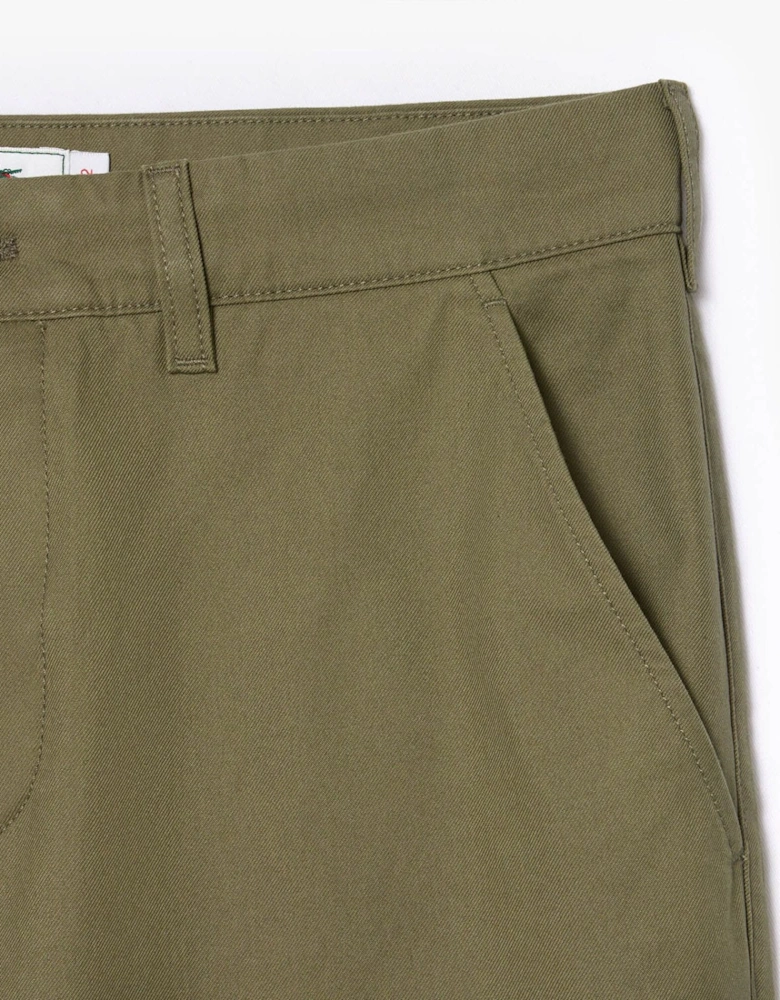 Straight Fit Cotton Twill Pants