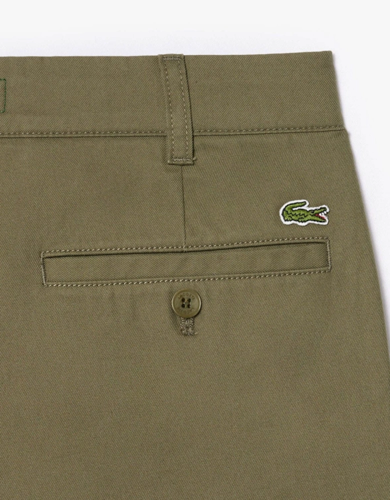 Straight Fit Cotton Twill Pants