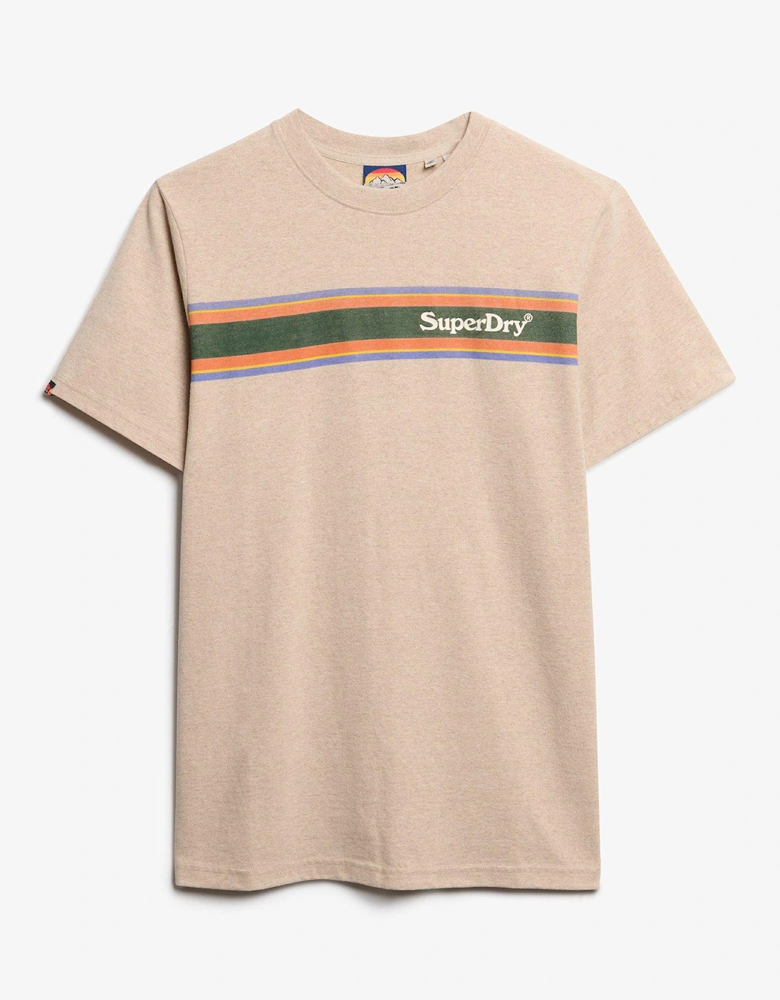 Venue Logo Stripe Relaxed T-Shirt - Beige