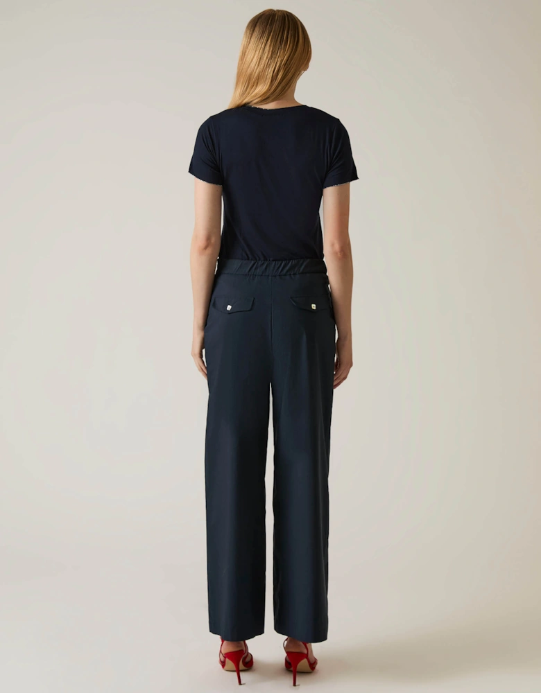 Cotton Navy Trousers