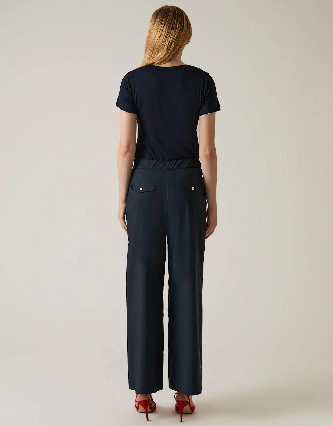 Cotton Navy Trousers