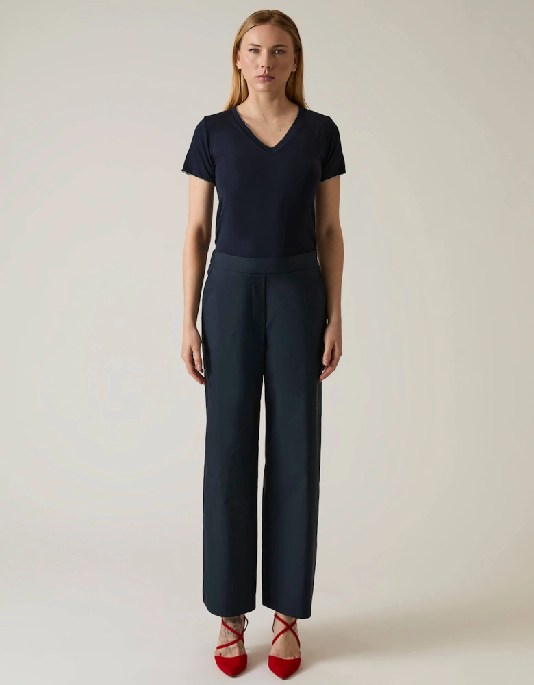 Cotton Navy Trousers