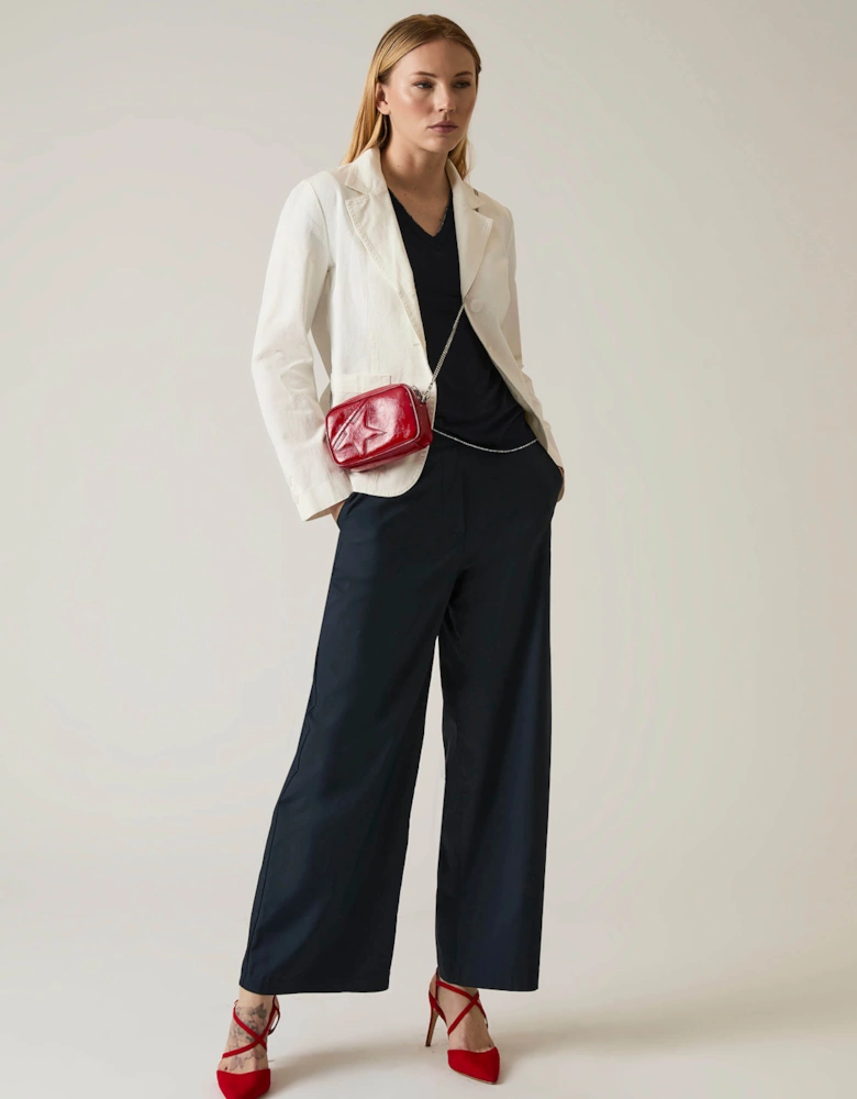 Cotton Navy Trousers