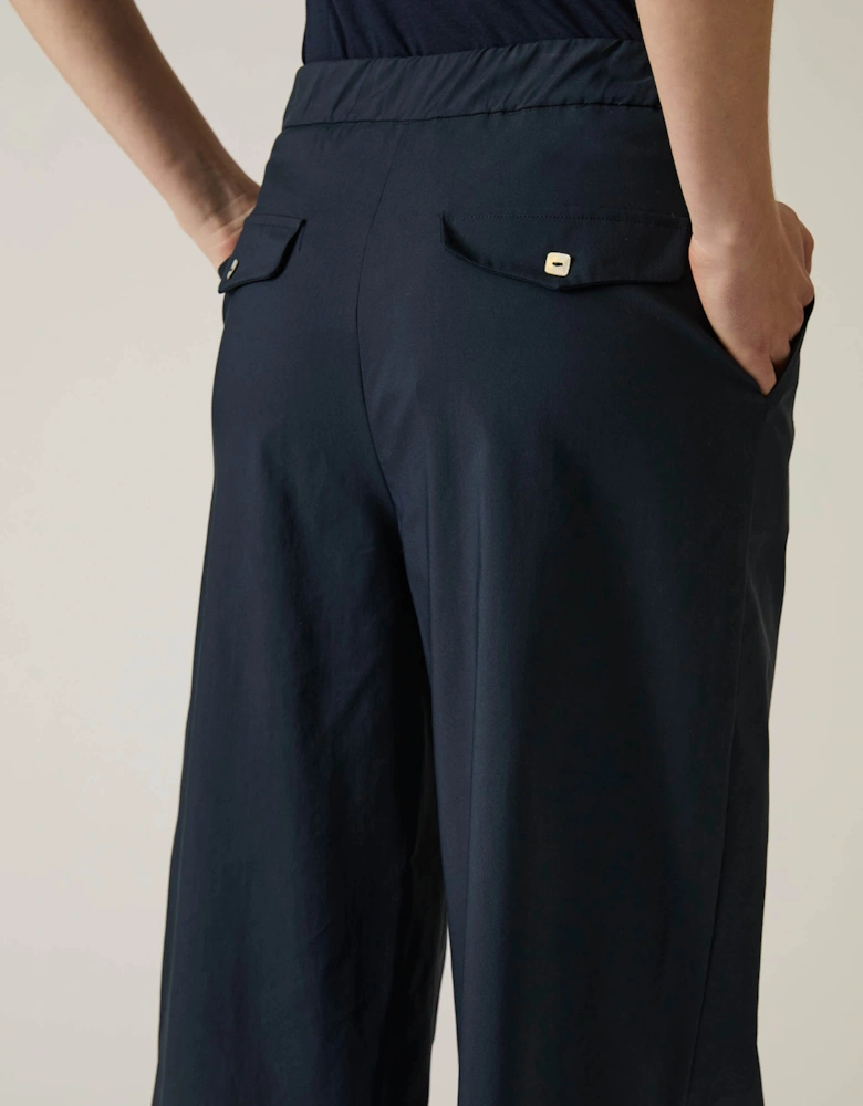 Cotton Navy Trousers