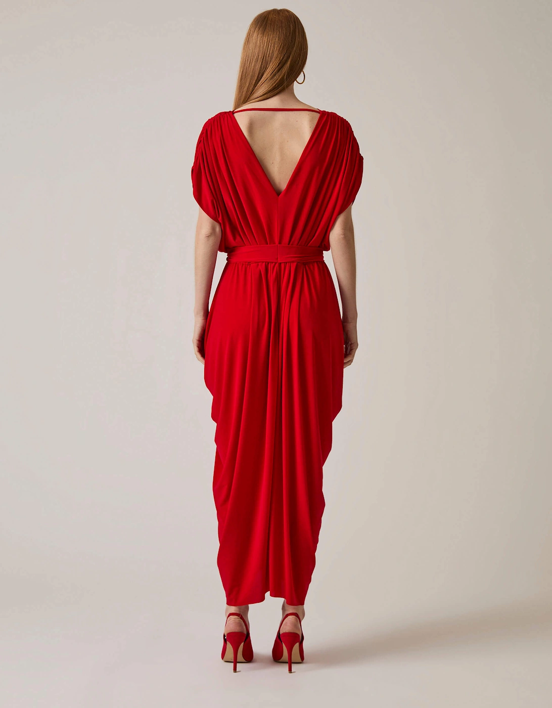 Draped Maxi Red Dress