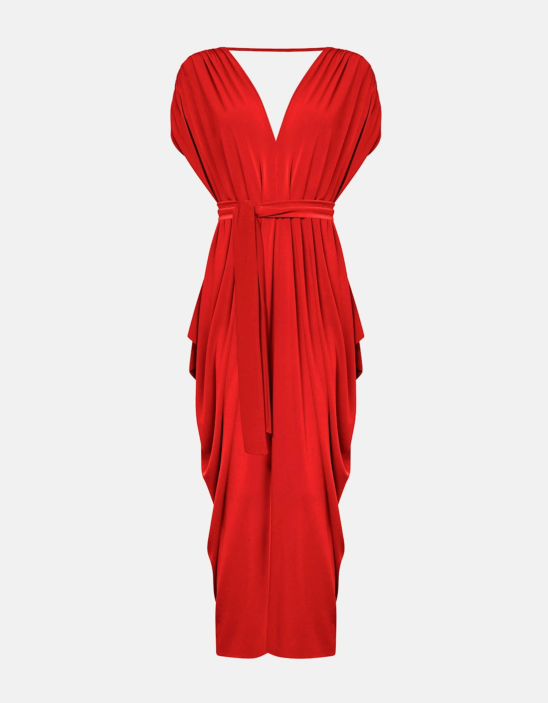 Draped Maxi Red Dress