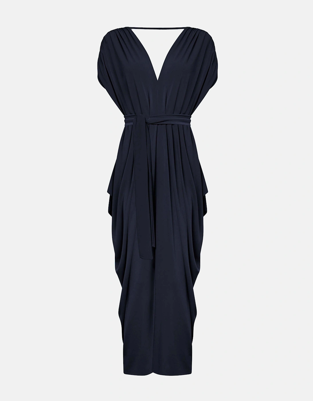 Draped Maxi Navy Dress