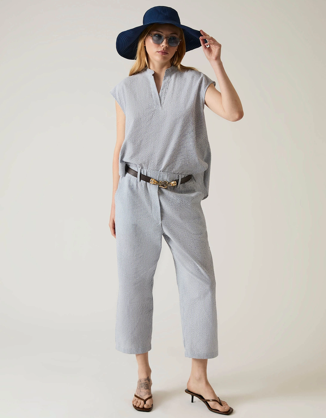 Striped Cotton Trousers