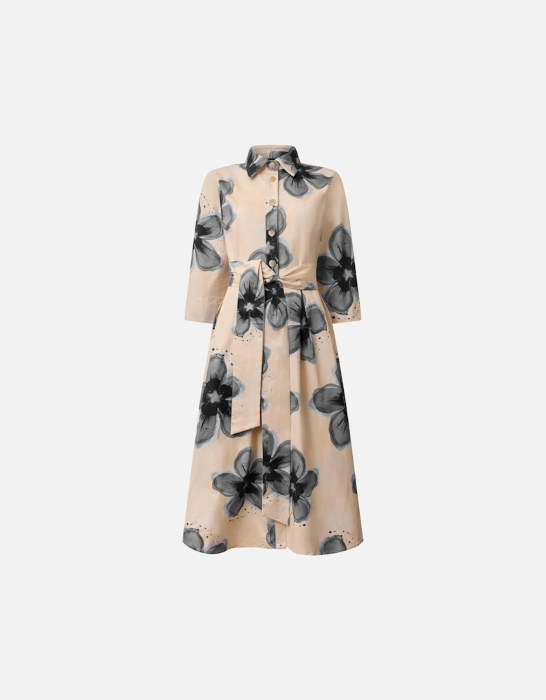 Black Flower Cotton Dress