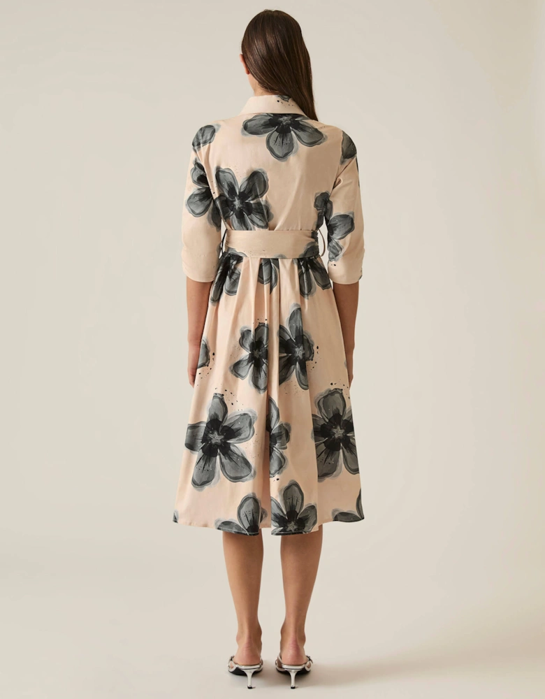 Black Flower Cotton Dress