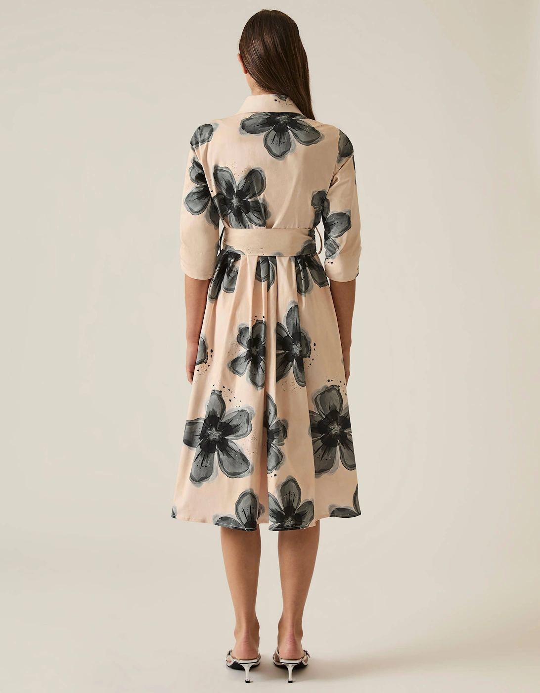Black Flower Cotton Dress