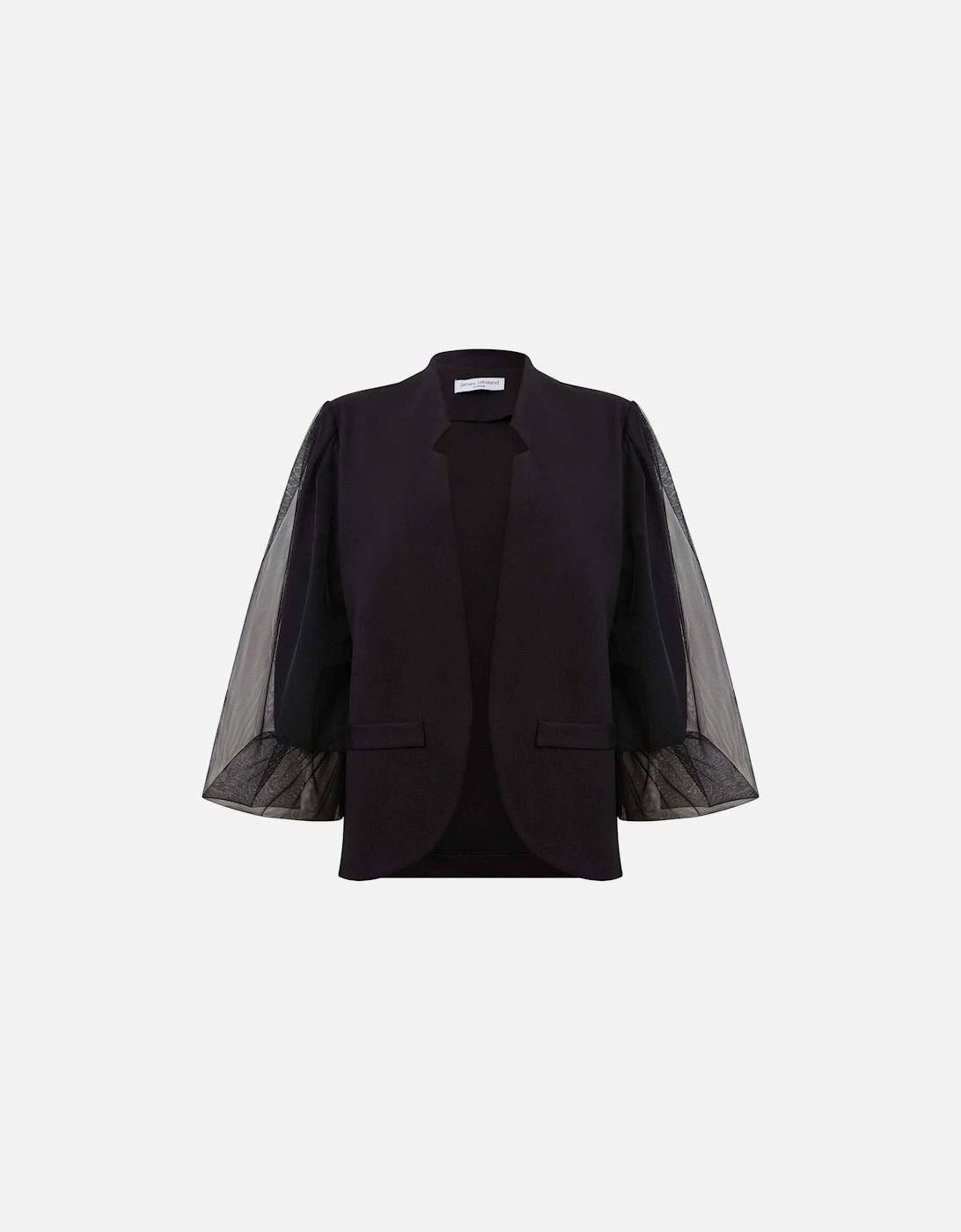 Tulle Sleeve Black Blazer