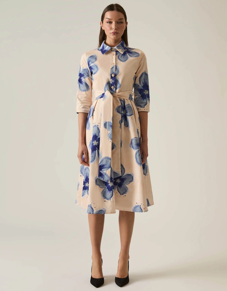 Blue Flower Cotton Dress