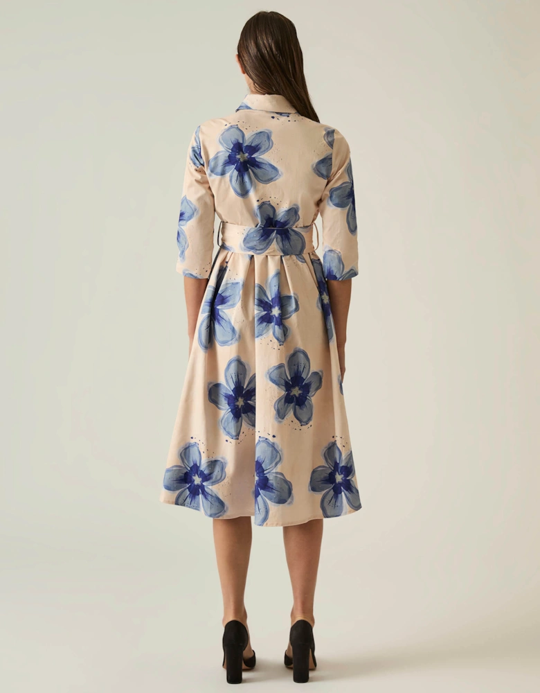 Blue Flower Cotton Dress