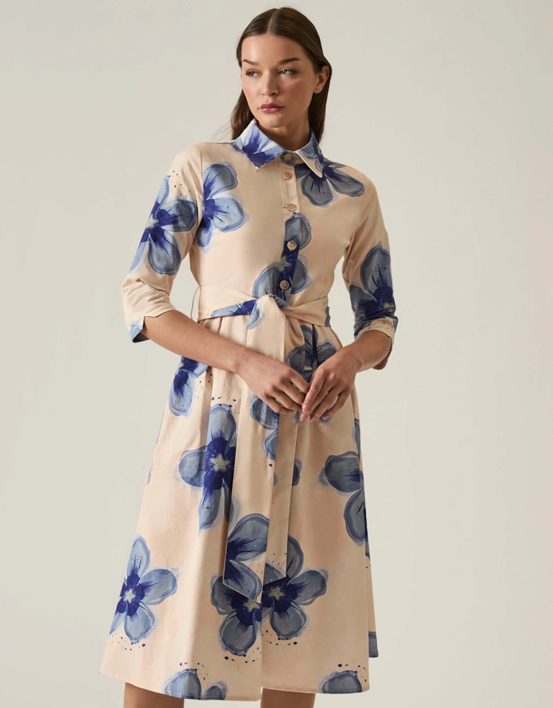 Blue Flower Cotton Dress