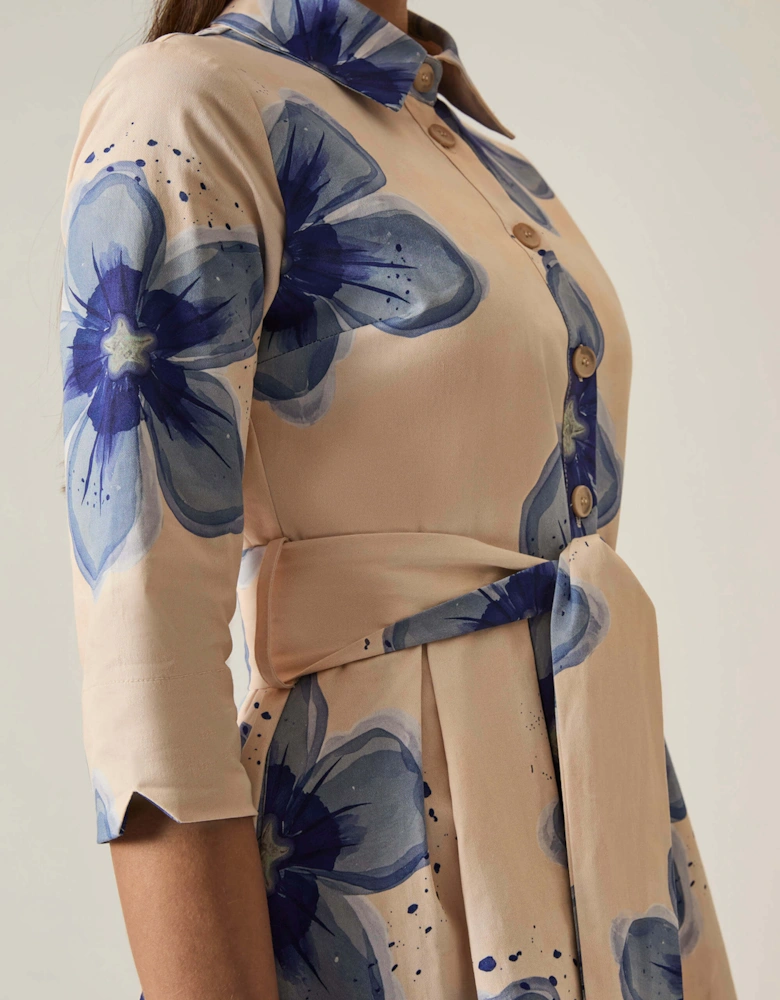 Blue Flower Cotton Dress