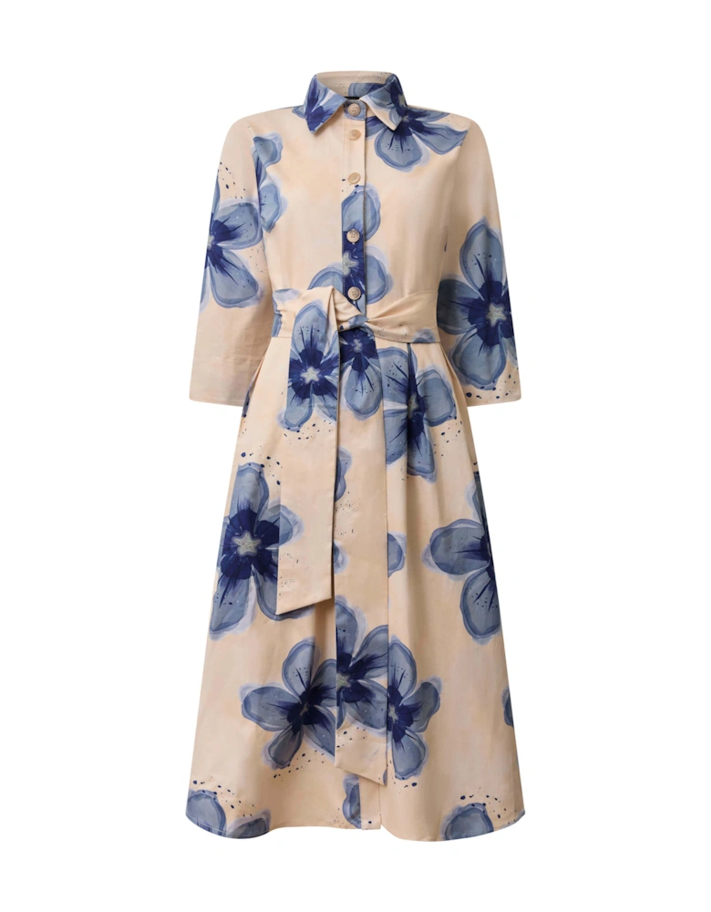 Blue Flower Cotton Dress