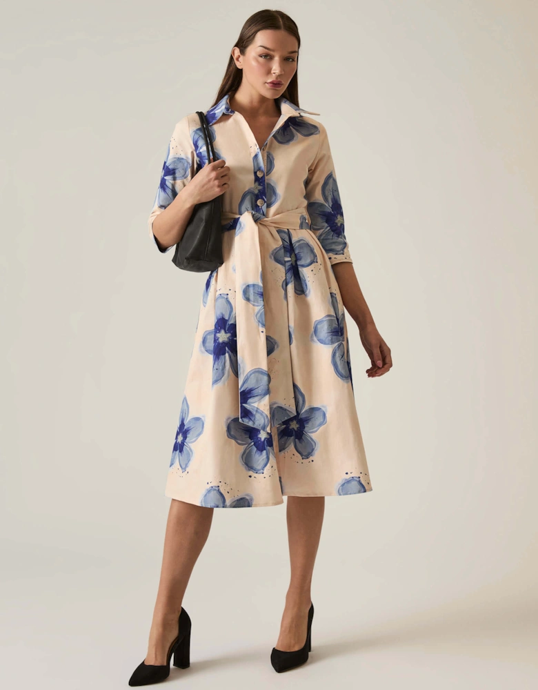 Blue Flower Cotton Dress