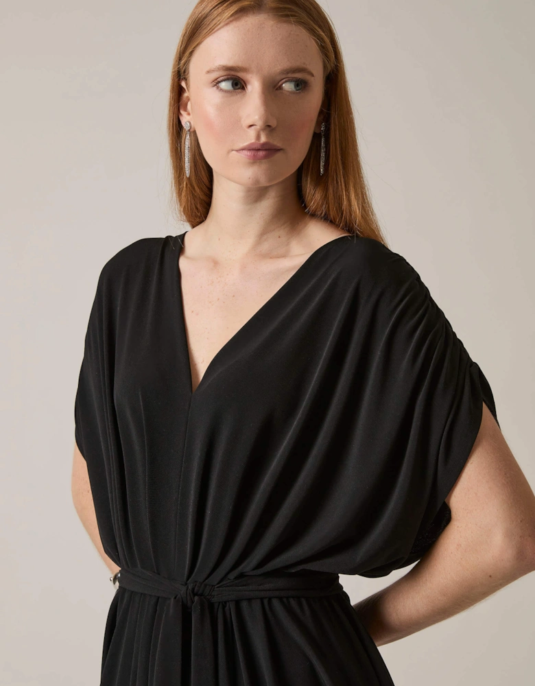 Draped Maxi Black Dress