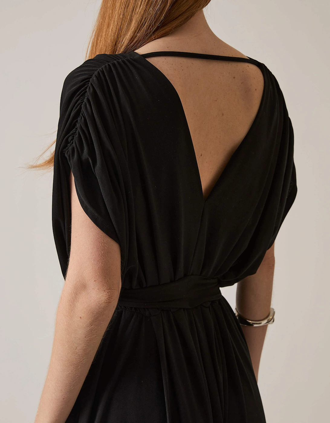 Draped Maxi Black Dress