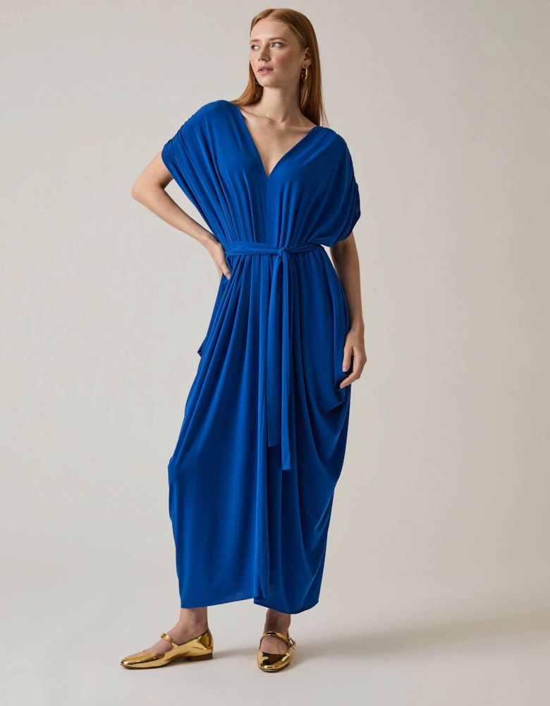Draped Maxi Royal Dress