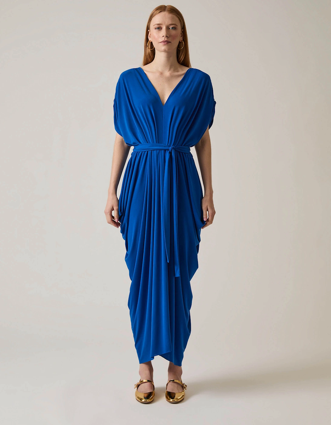 James Lakeland Women's Draped Maxi Royal Dress - Blue - Size: 8