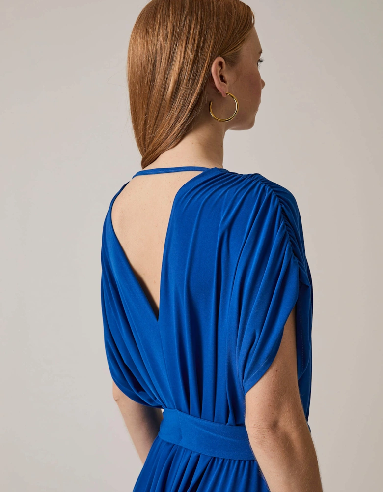 Draped Maxi Royal Dress