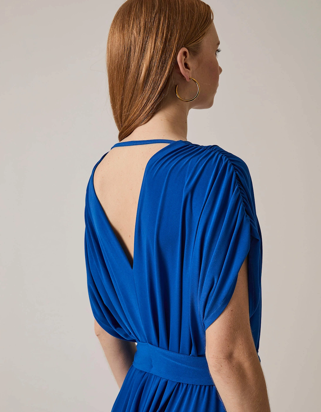 Draped Maxi Royal Dress
