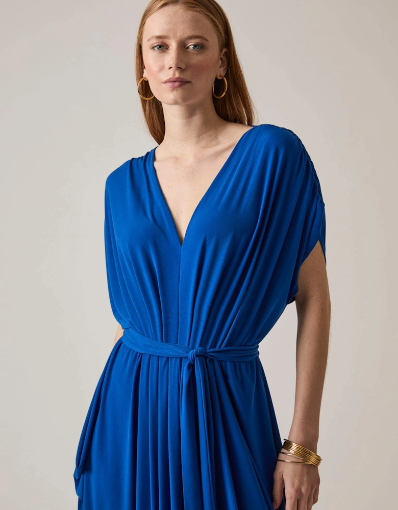Draped Maxi Royal Dress