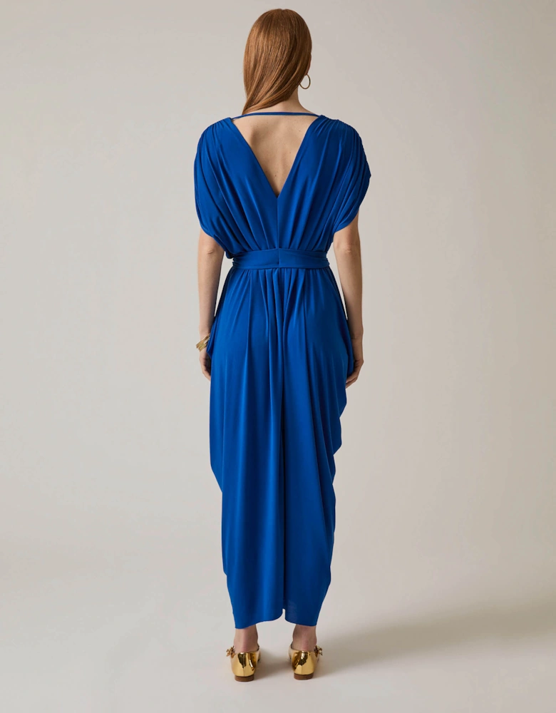 Draped Maxi Royal Dress