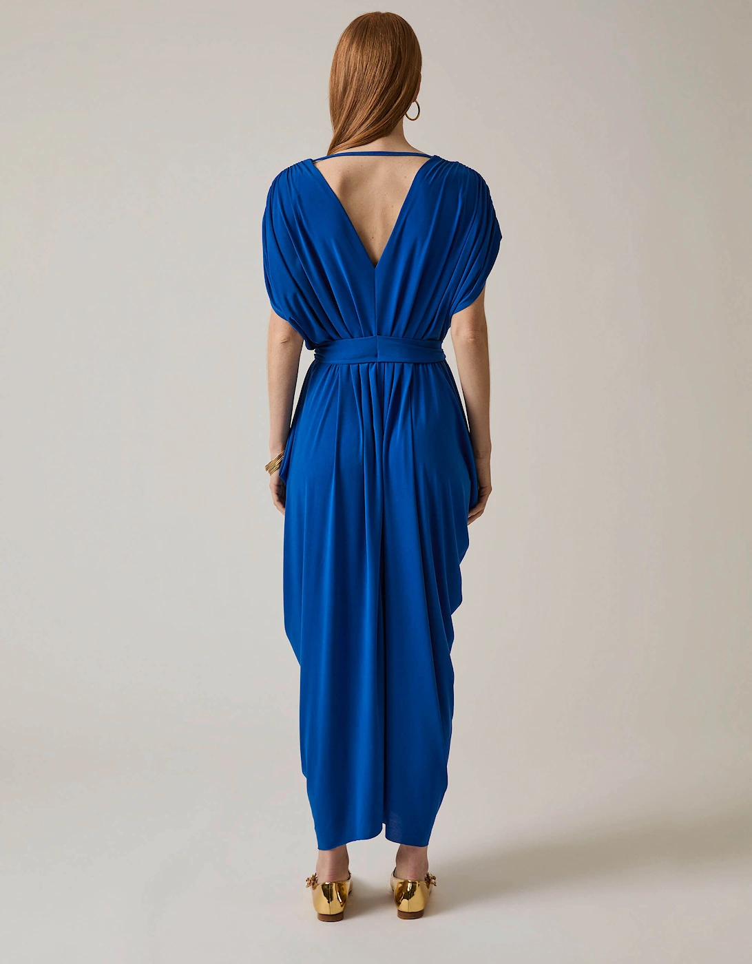 Draped Maxi Royal Dress