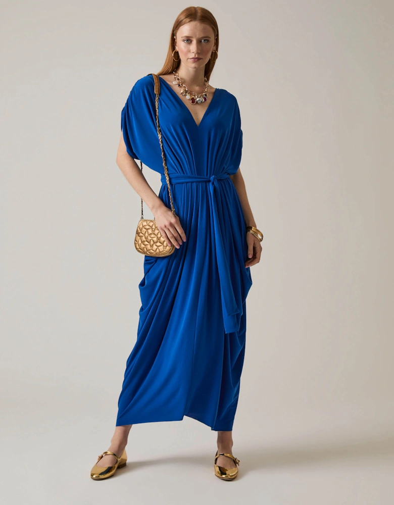 Draped Maxi Royal Dress