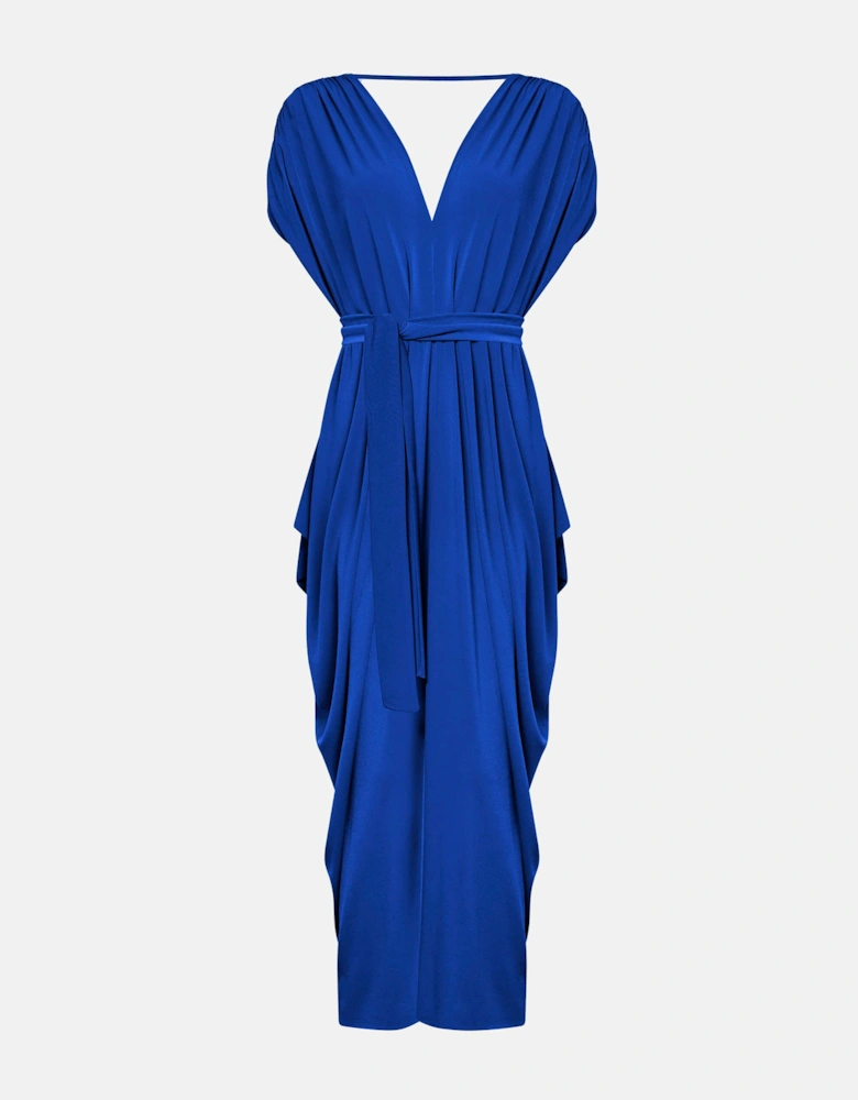 Draped Maxi Royal Dress