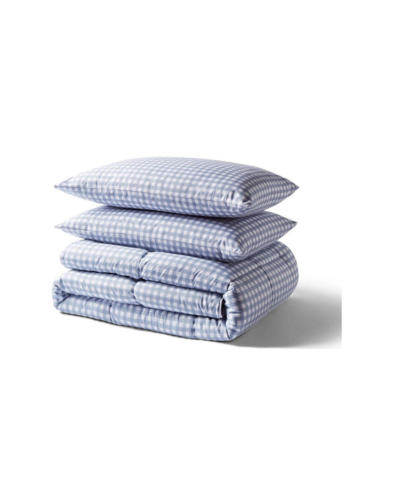 Gingham Blue 10.5 Tog Coverless Duvet Set
