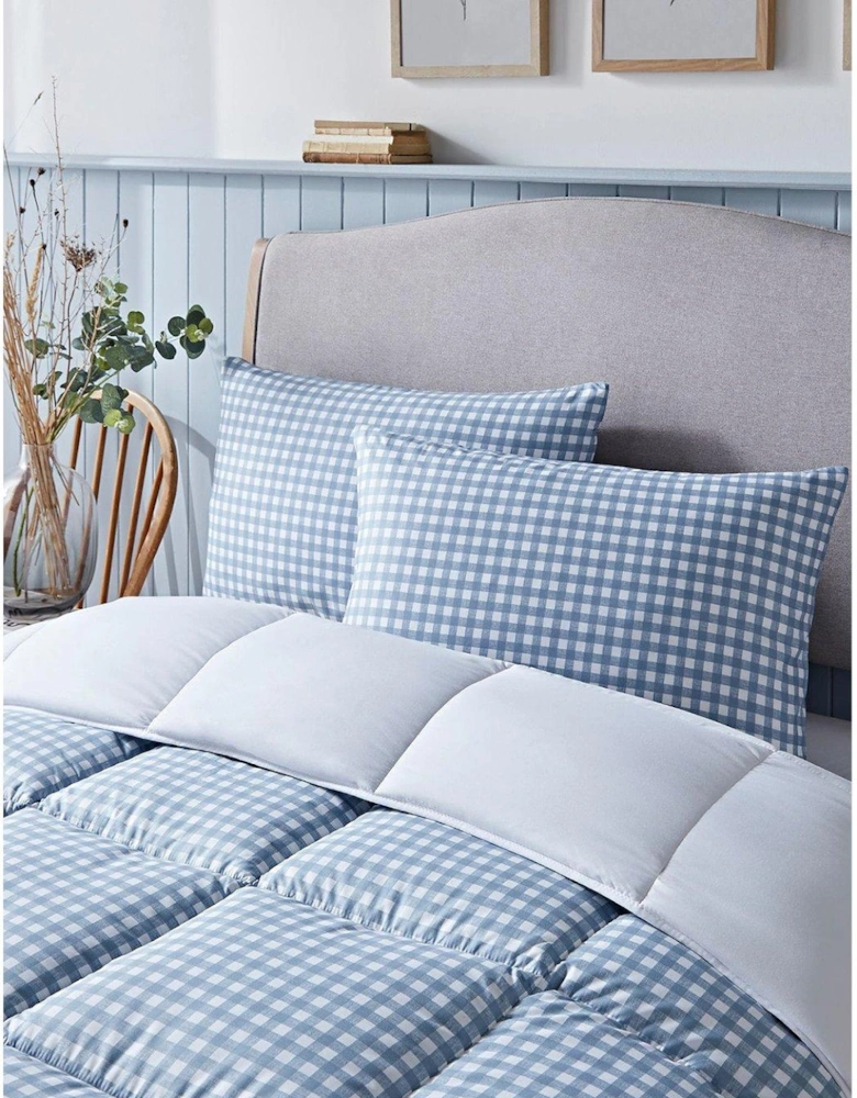 Gingham Blue 10.5 Tog Coverless Duvet Set