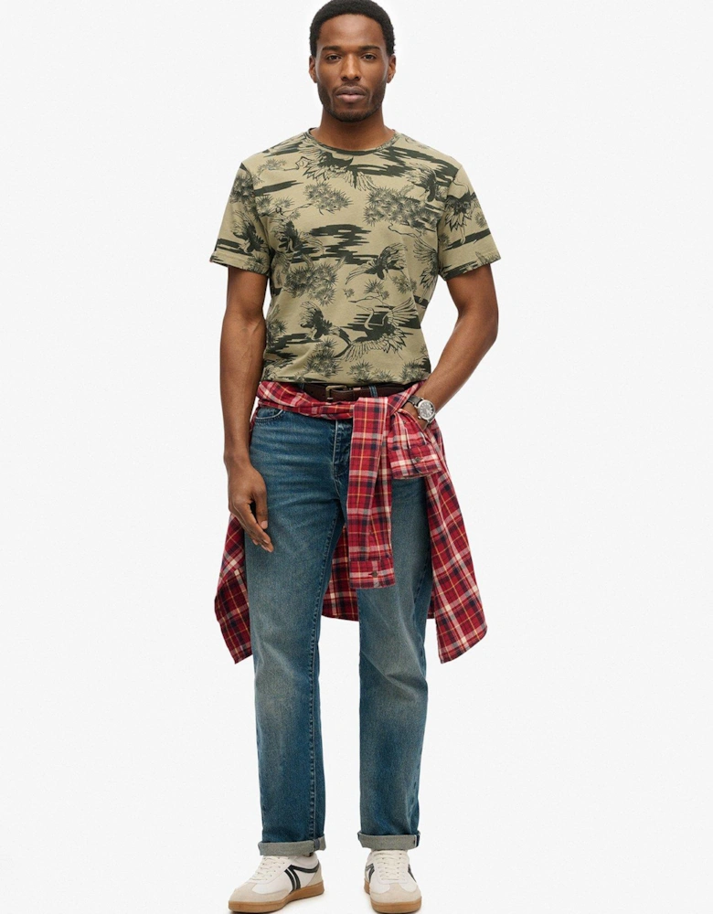 Classic Essential Printed T-Shirt - Khaki