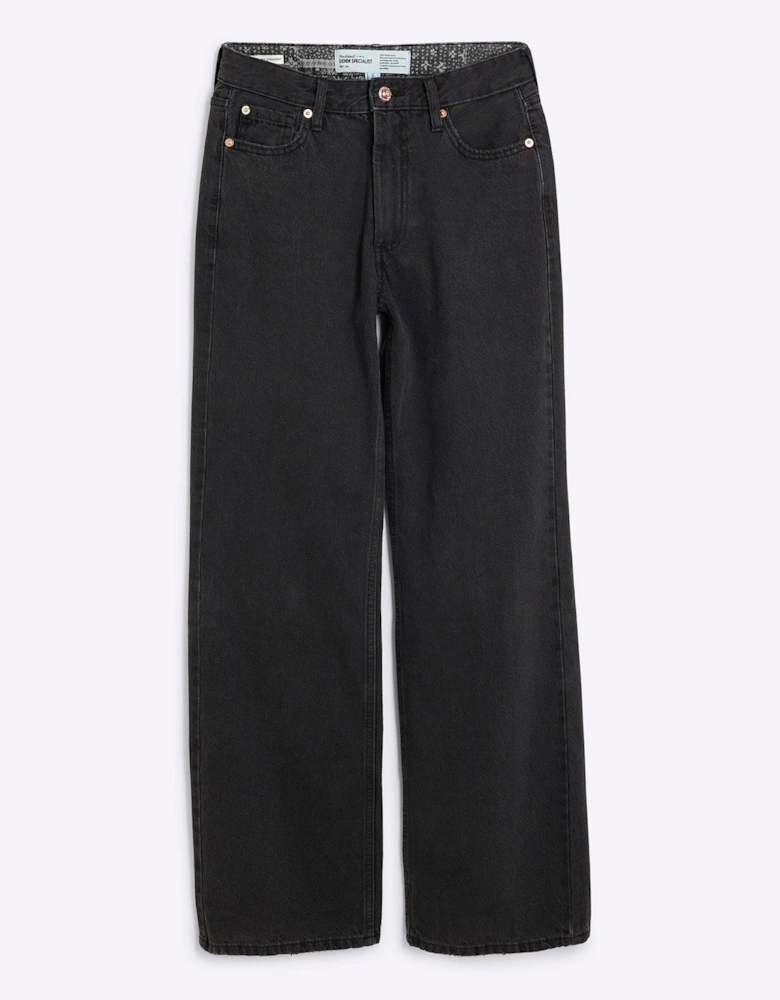 Relaxed Straight Leg Jeans - Black