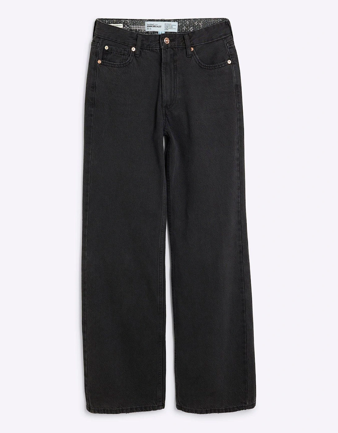 Relaxed Straight Leg Jeans - Black