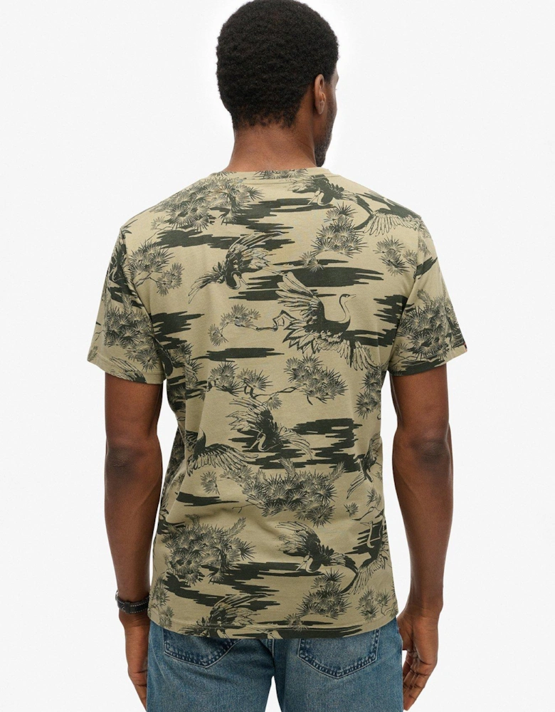 Classic Essential Printed T-Shirt - Khaki