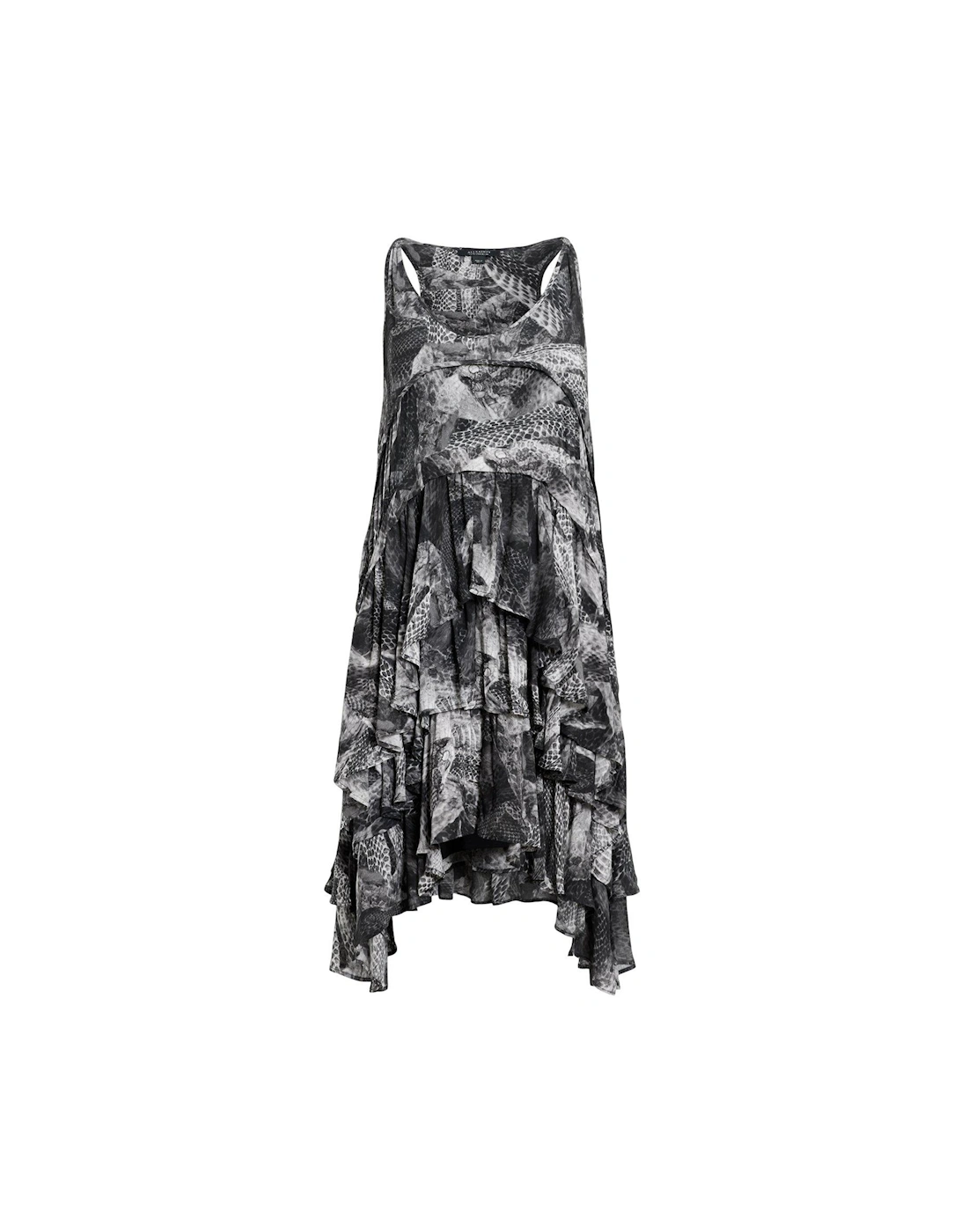 Cavarly Ruffled Mini Dress - Grey