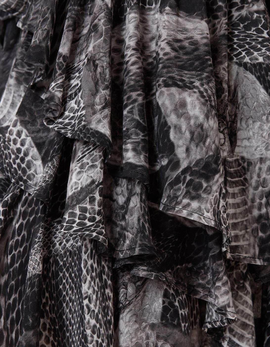 Cavarly Ruffled Mini Dress - Grey
