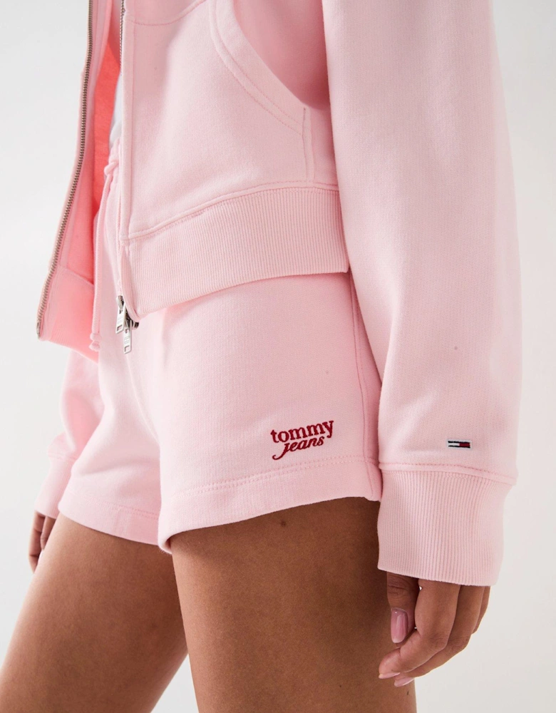 Script Logo Zip Through Hoodie - Pink