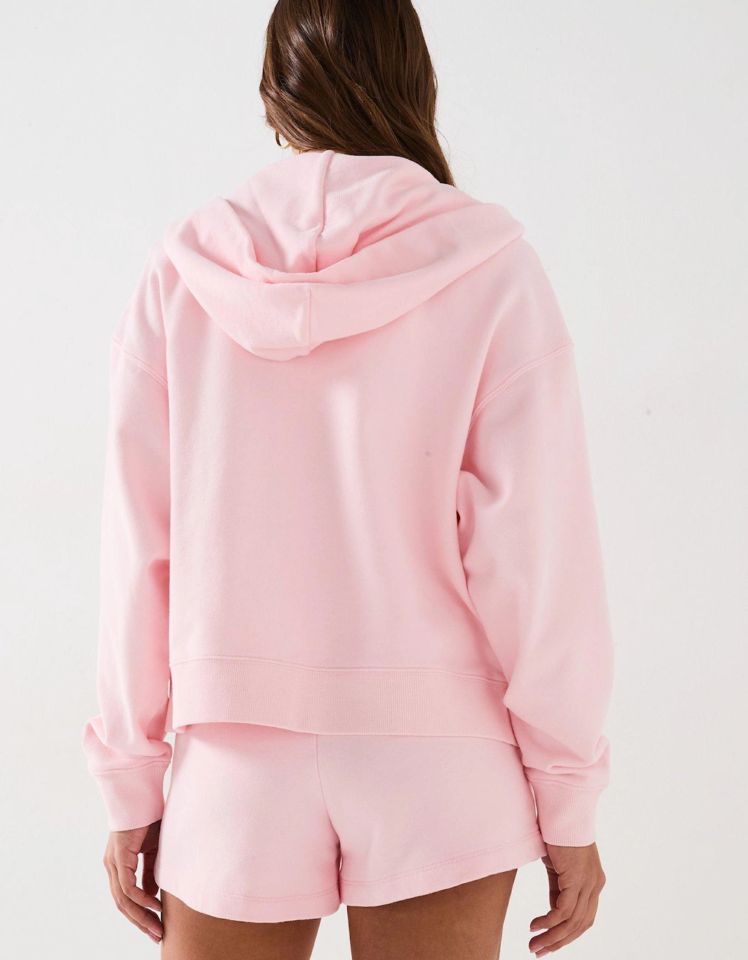 Script Logo Zip Through Hoodie - Pink