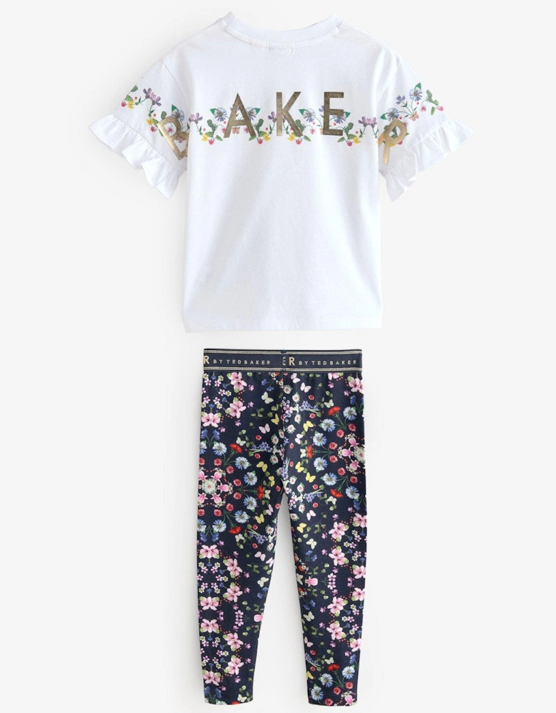 Girls Top And Legging Set - Navy