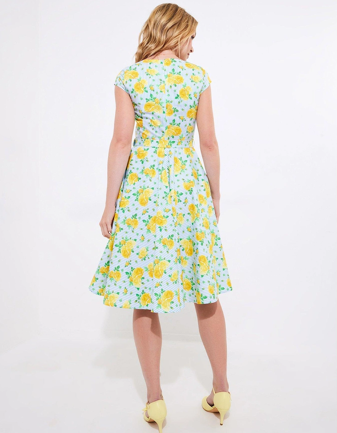 Kelcey Floral Vintage Dress - Blue