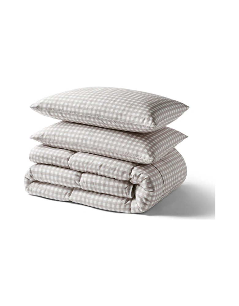 Gingham Taupe 10.5 Tog Coverless Duvet Set