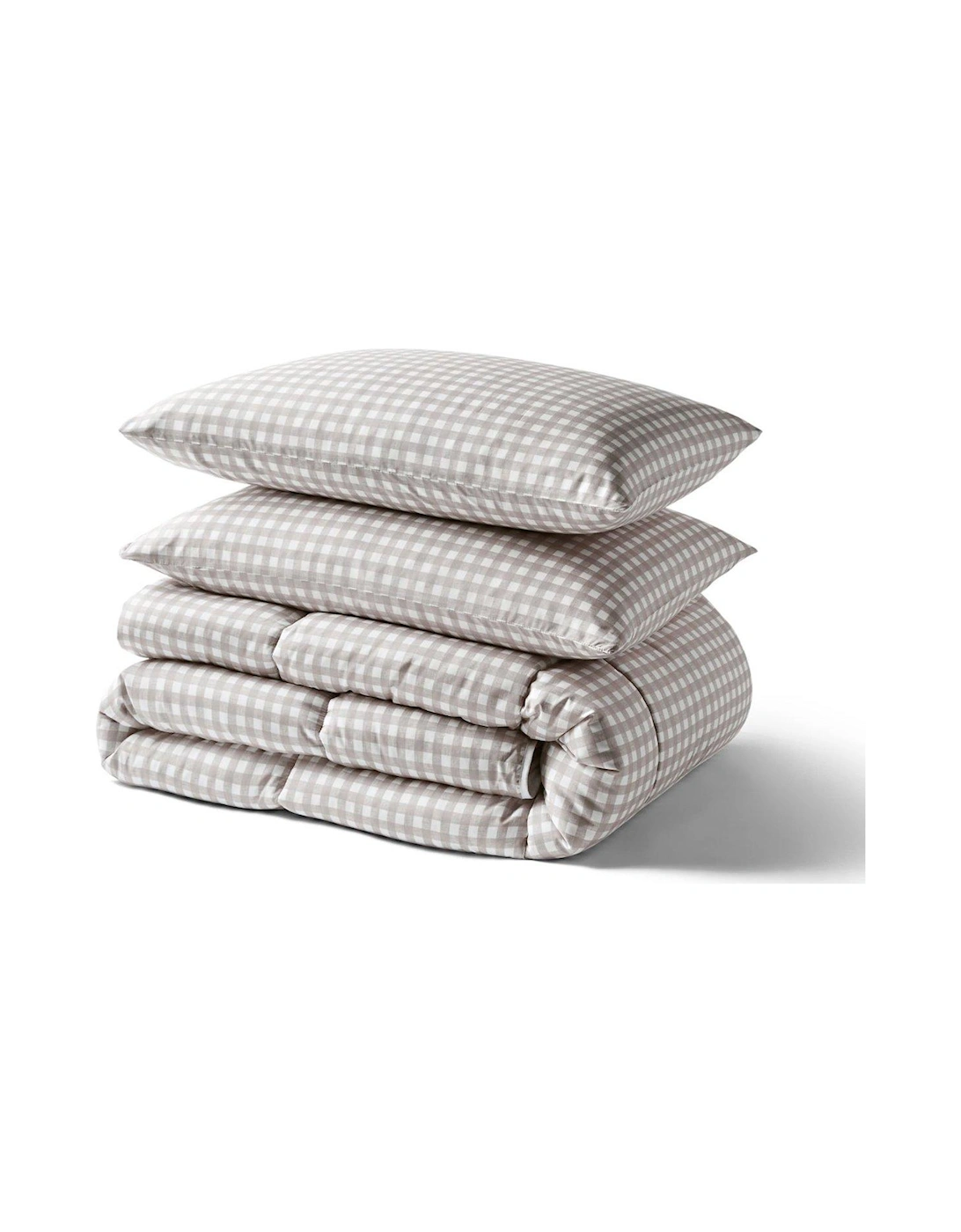 Gingham Taupe 10.5 Tog Coverless Duvet Set
