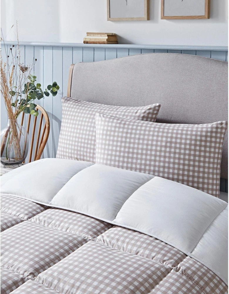 Gingham Taupe 10.5 Tog Coverless Duvet Set