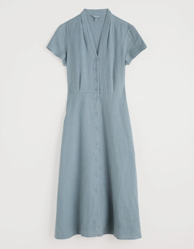 Carved Wood Dress - Blue