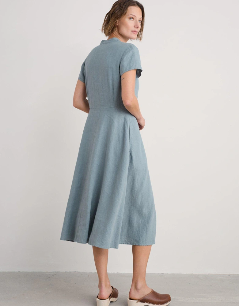 Carved Wood Dress - Blue